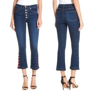 Veronica Beard Carolyn Cropped Boot-cut Jeans Dark Vintage Wash
